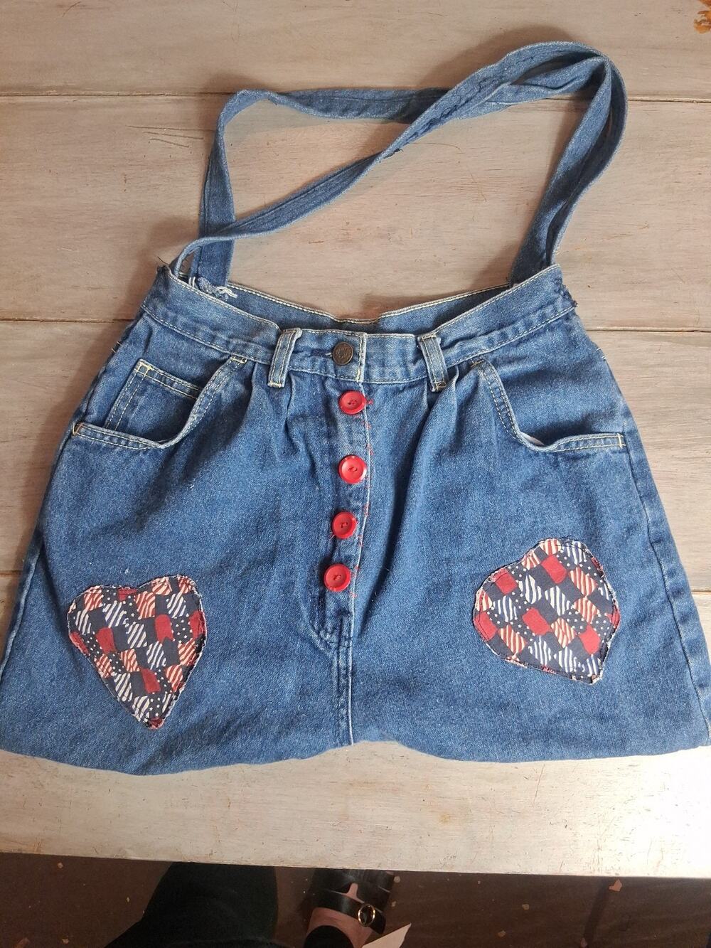 Handmade Cute Americana Patchwork Blue Jean Purse Fashion